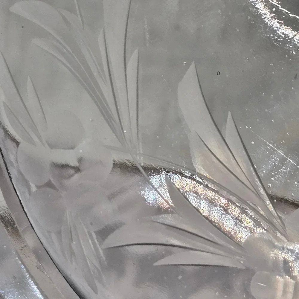 Vintage Pyrex 193 Clear Etched Floral Oval Glass Replacement Lid